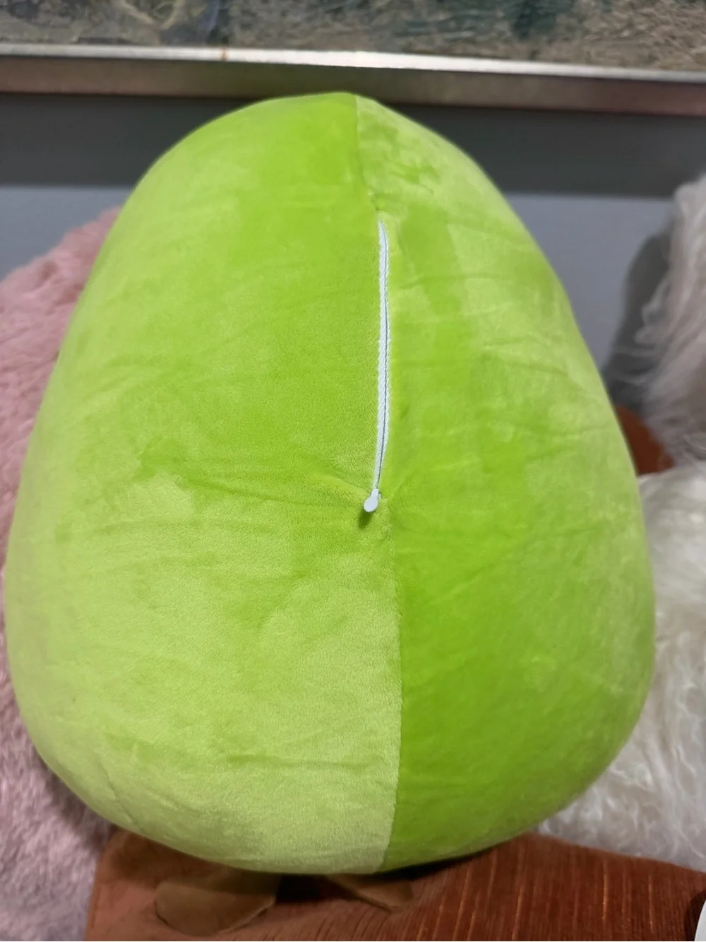 Cute Avocado Plush Pillow - Bright Lime Green